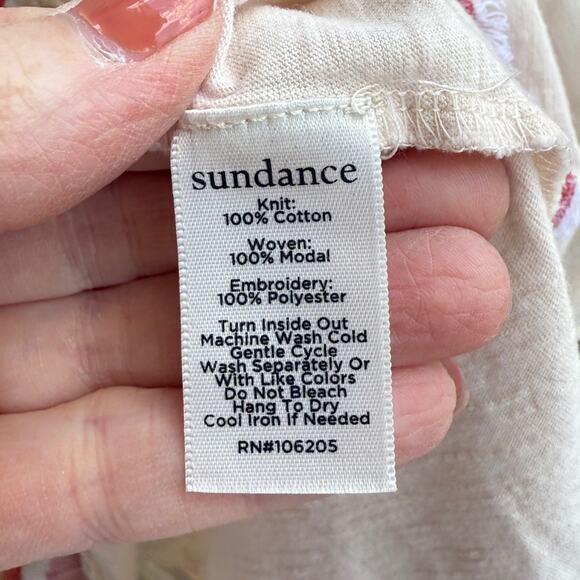 Sundance Montera Embroidered White and Pink Women's Top Large - Picture 5 of 6